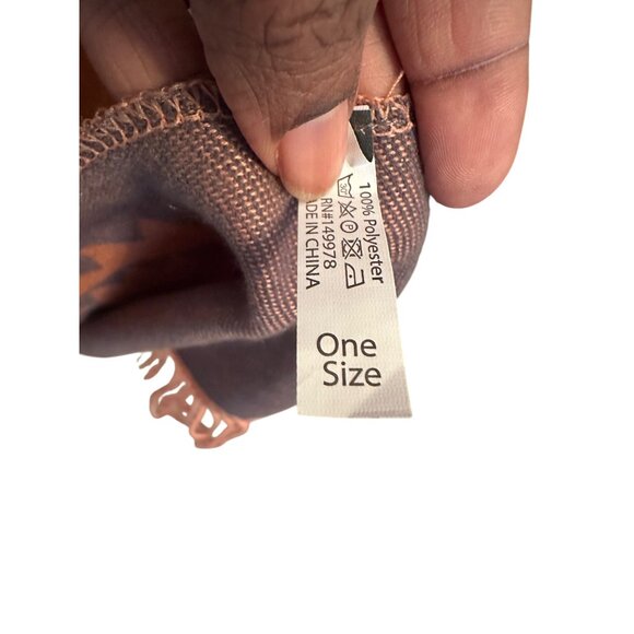 Aztec Southwestern Poncho Reversible Wrap Warm Soft With Fringe One SZ - Picture 6 of 7